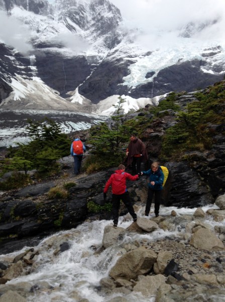 Valle Del Frances young man from Norway waiting to help hikers. 