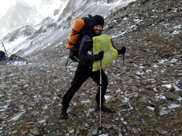 Marc drossing John Gardner Pass with Natalies Backpack